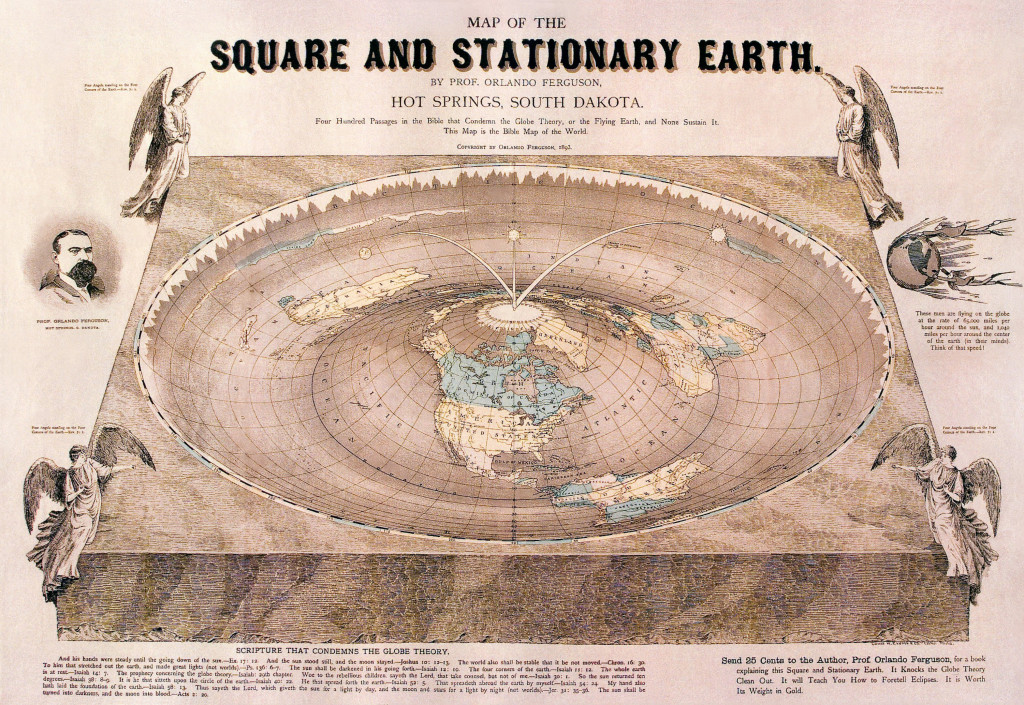 The Flat Earth; Orlando Ferguson, 1893, Wikimedia Commons