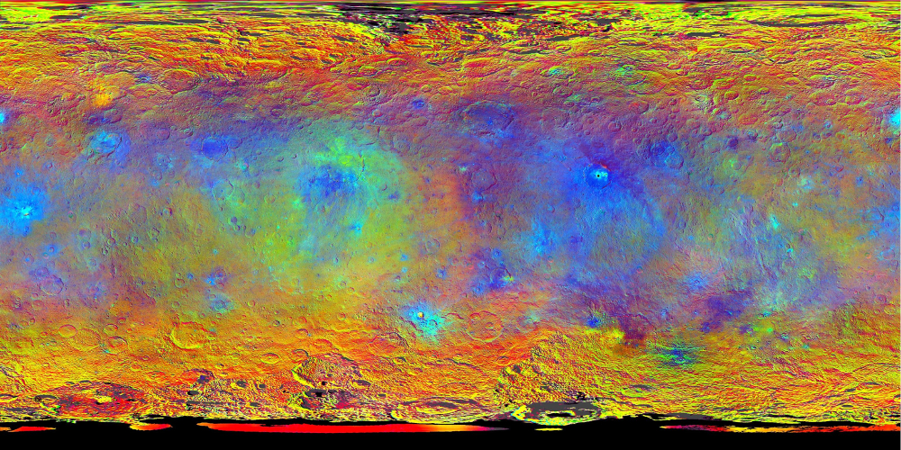 Ceres flase colour map | NASA / JPL-Caltech / UCLA / MPS / DLR / IDA
