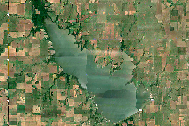 Cheney Reservoir, the "middle" of America | Photo: Google Maps